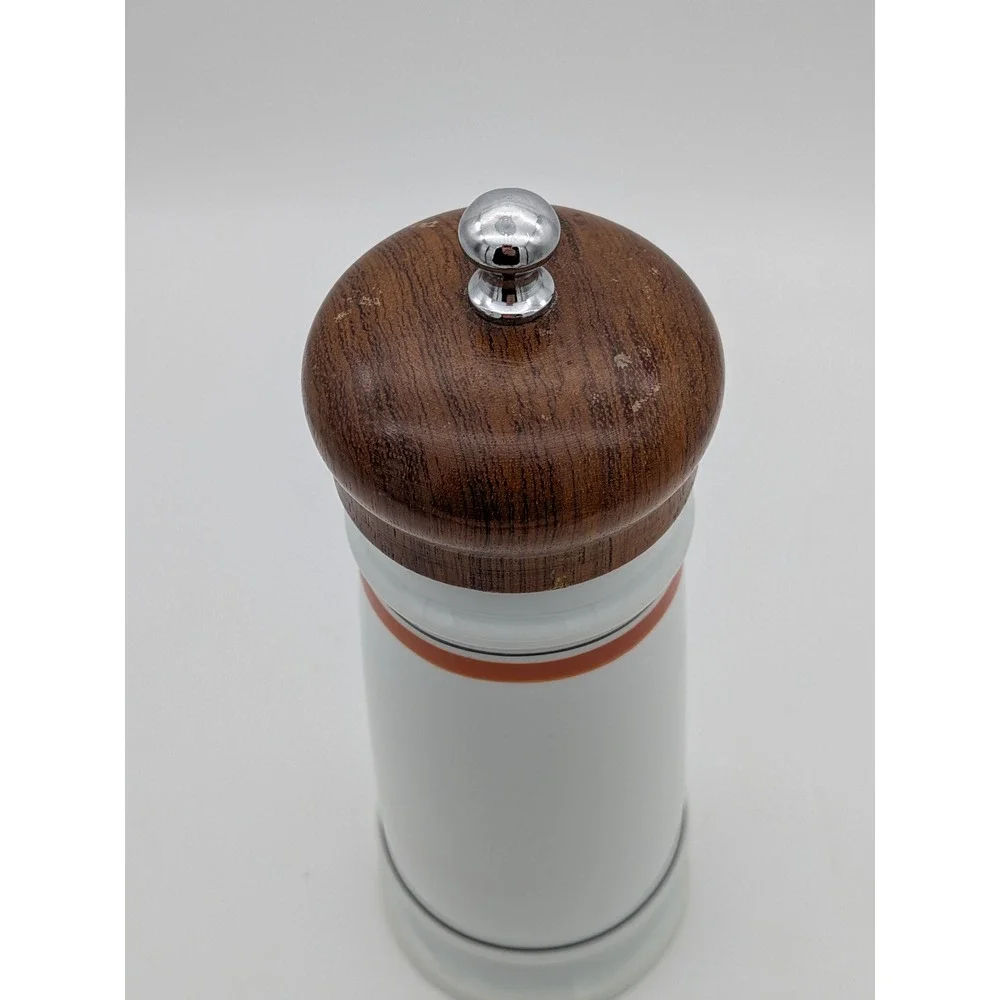 Vintage Porcelaine d'Auteuil Paris France Pepper Mill Grinder Wood Ceramic 8.75